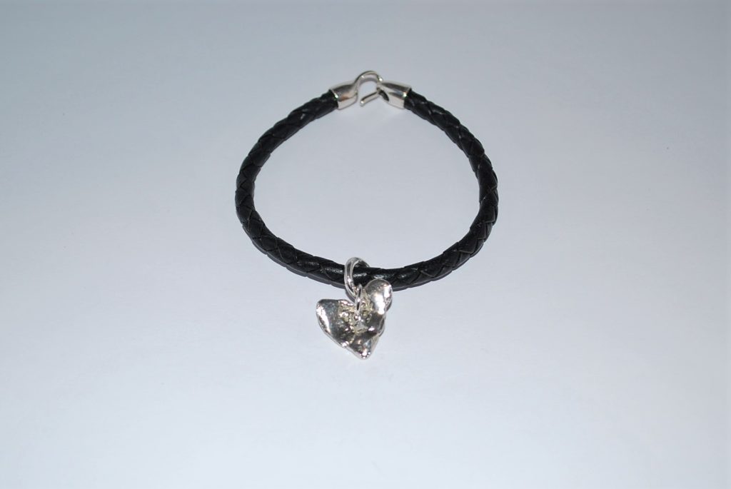 Flettet sort læderarmbånd